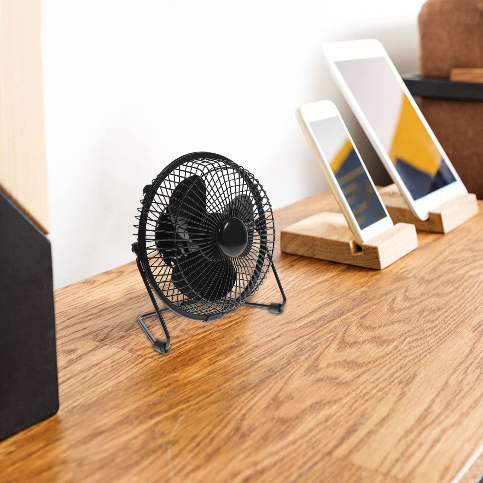 Amazon.com: OSALADI Mini Desktop USB LED Clock Cooling Fan
